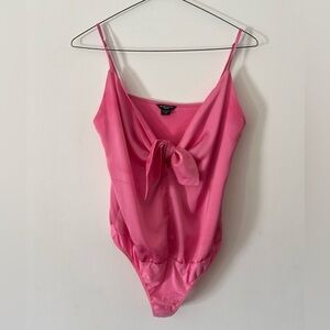 Pink bodysuit with knot